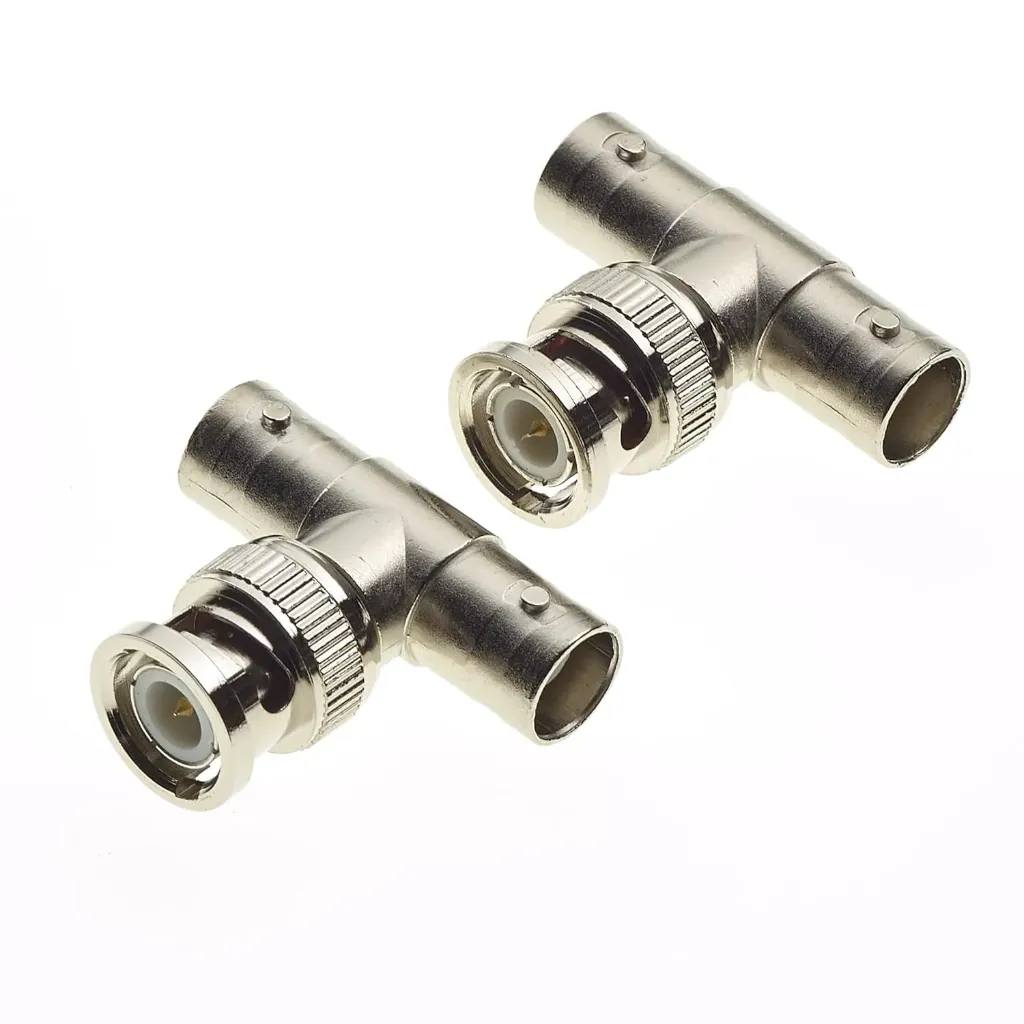 [31320] 2x BNC T Adapter 1x Stecker auf 2x Buchse 50 Ohm CCTV Koax Splitter Neu